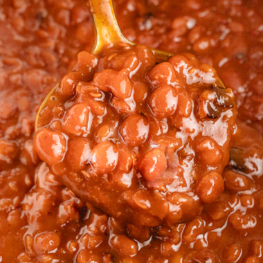 spoonful of cranberry baked beans