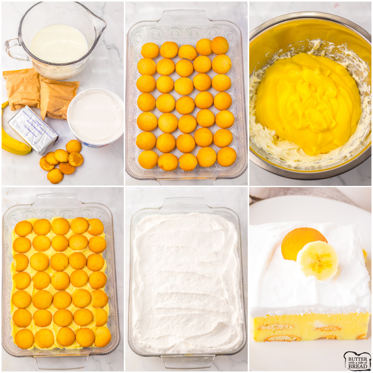 steps for making a banana cream ice box cake