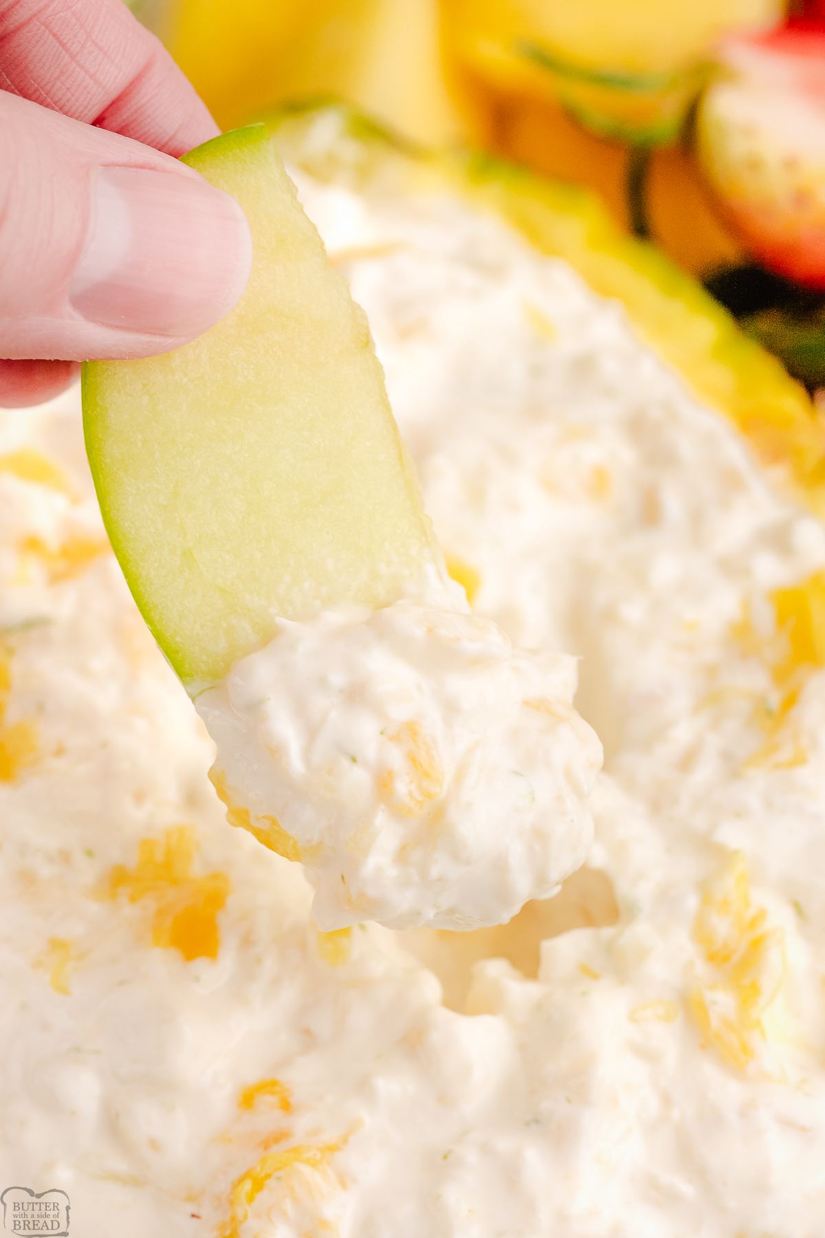 apple with pineapple fruit dip