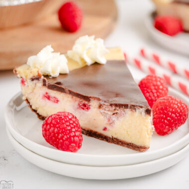 slice of raspberry cheesecake