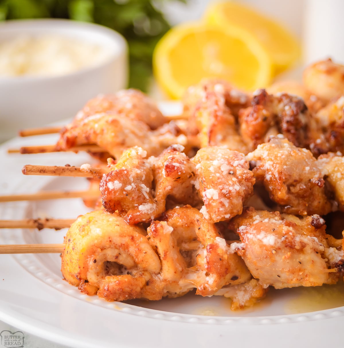 garlic Parmesan chicken skewers