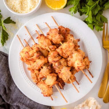 garlic butter Parmesan chicken skewers