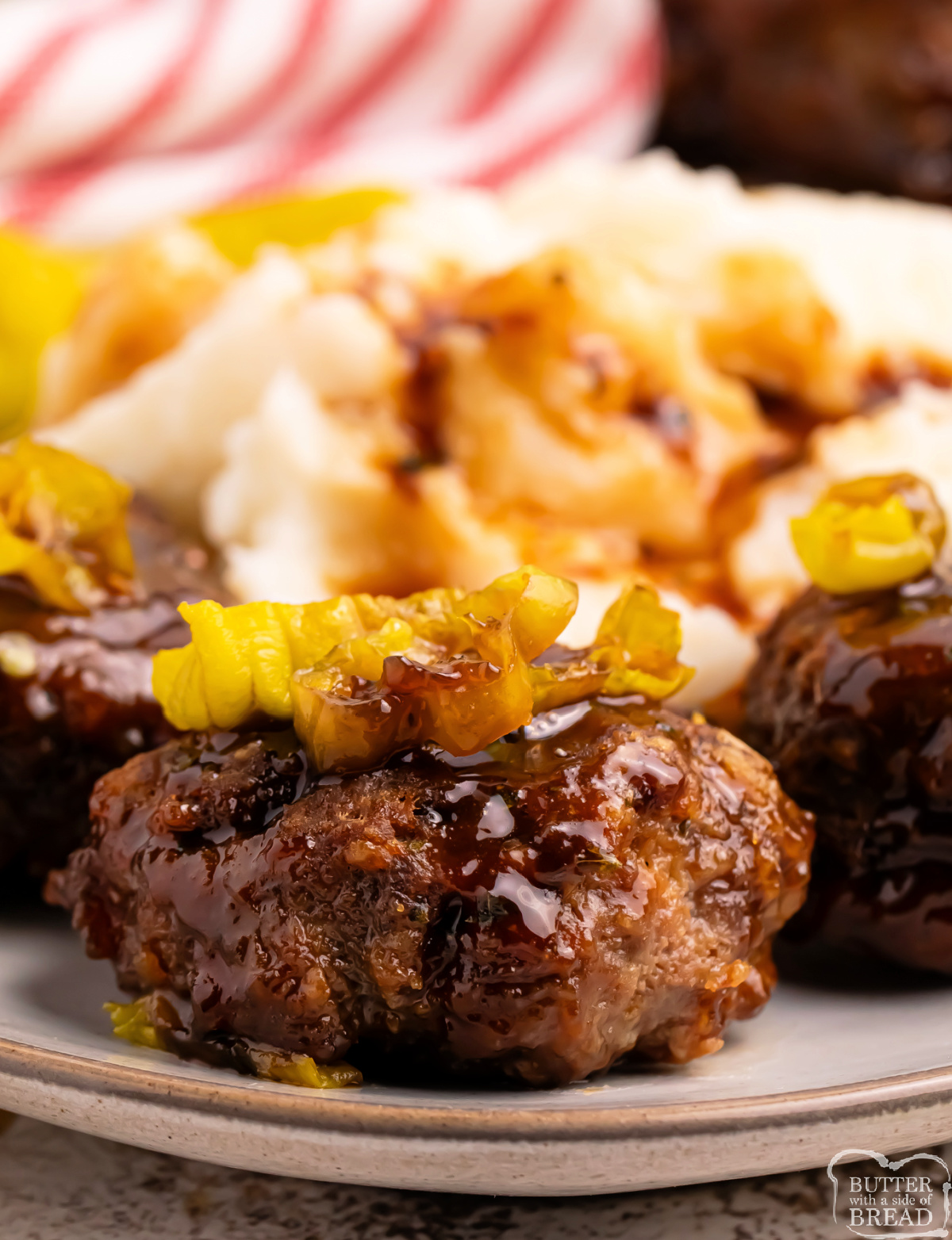 Mini meatloaves made with a ranch/au jus sauce.