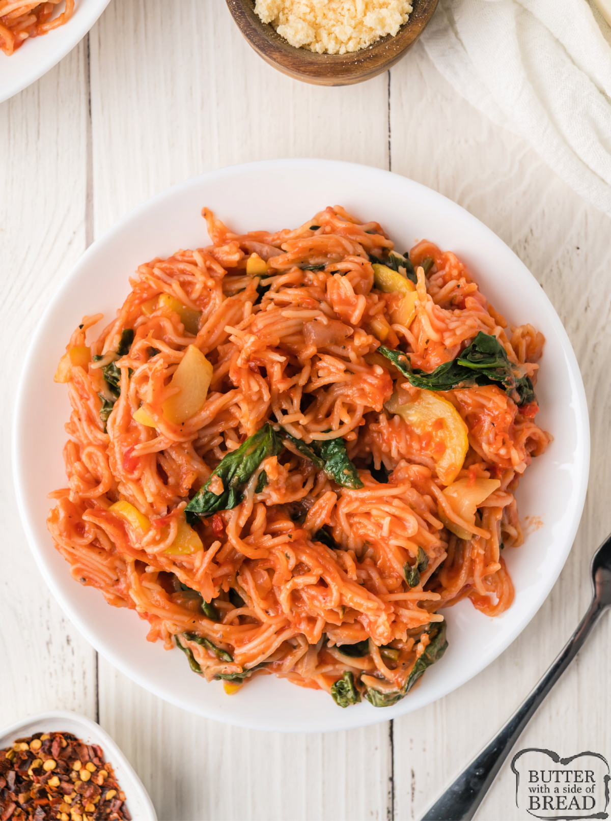 Simple, hearty, and ready in under 35 minutes, this Veggie Spaghetti is loaded with fresh vegetables and rich tomato flavor — a healthy, family-friendly pasta recipe!