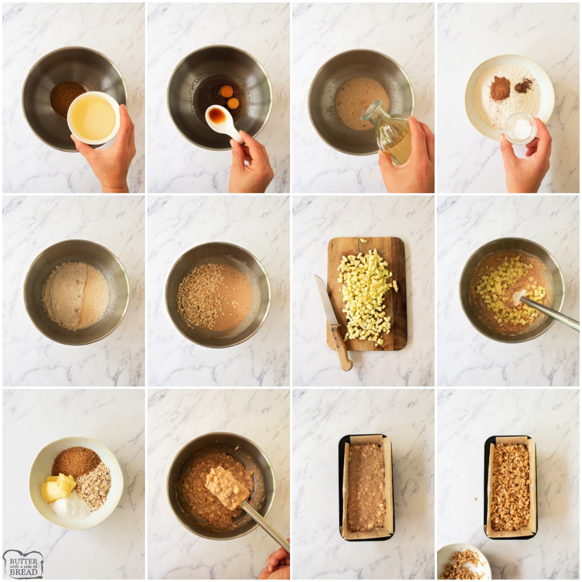 Step by step instructions on how to make Apple Oatmeal Bread.