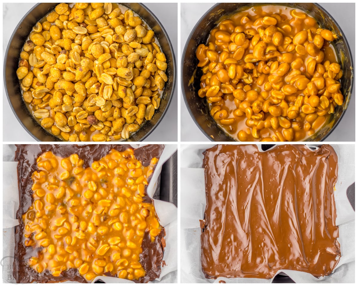chocolate, caramel and salted peanut fudge