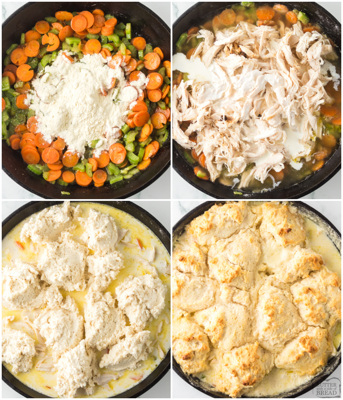 how to make a chicken pot pie with cheddar bay biscuits