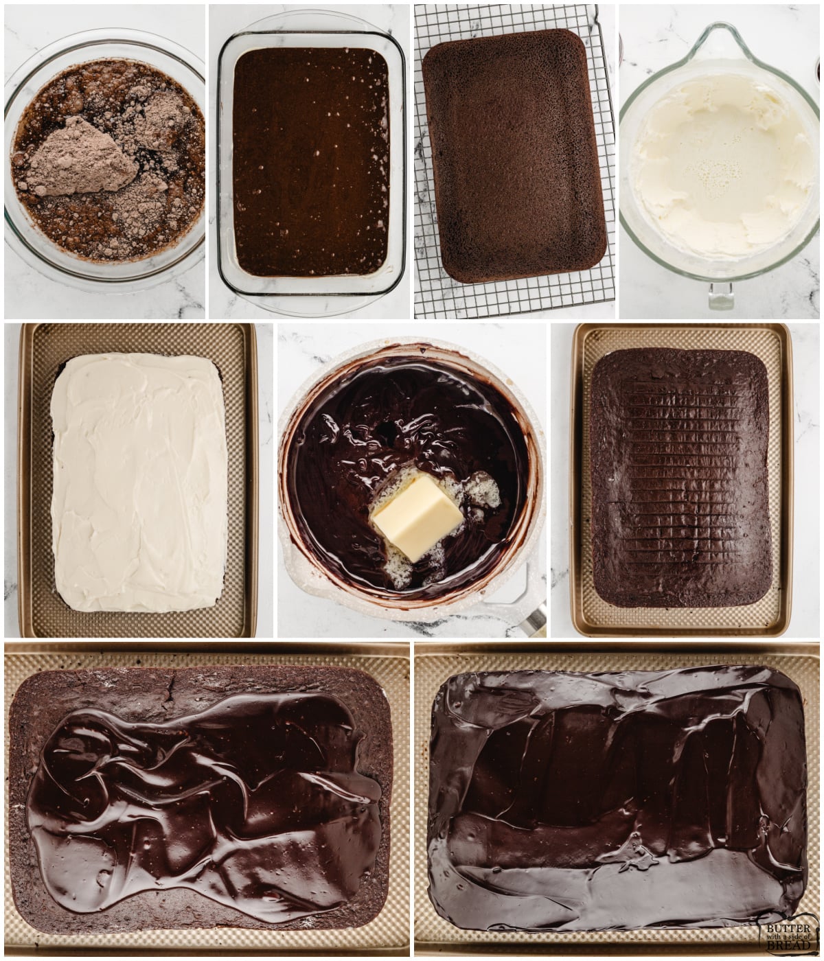steps for making a chocolate cream cake