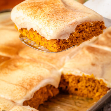 piece of pumpkin Texas sheet cake