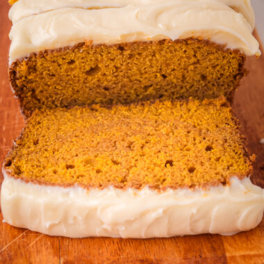 cream cheese frosted pumpkin bread