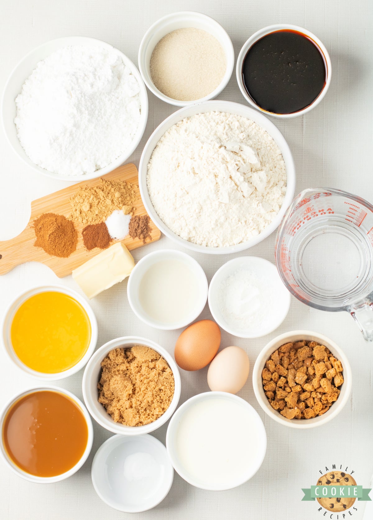 Ingredients in Gingerbread Poke Cake recipe.