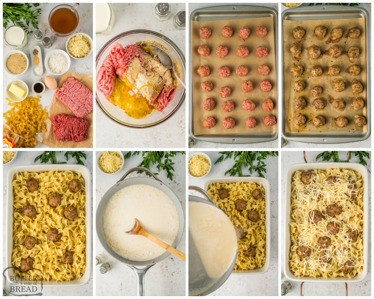 how to make homemade swedish meatballs into a casserole
