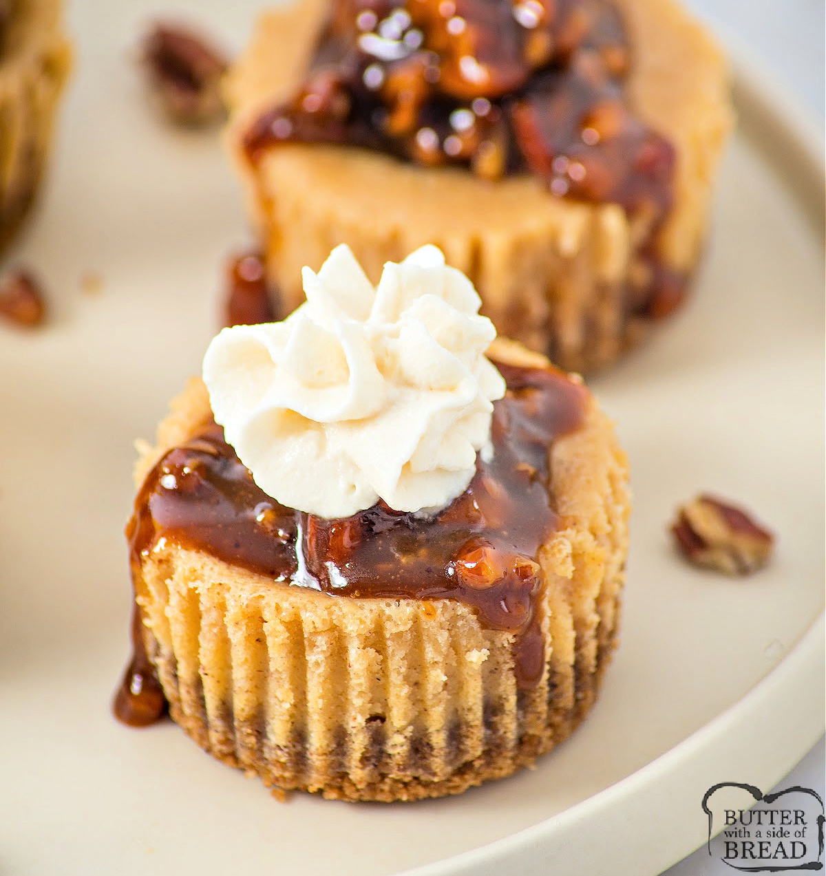 Mini Pecan Pie Cheesecakes combine creamy cheesecake with a rich pecan pie topping. Easy to make, perfectly portioned, and ideal for the holidays!