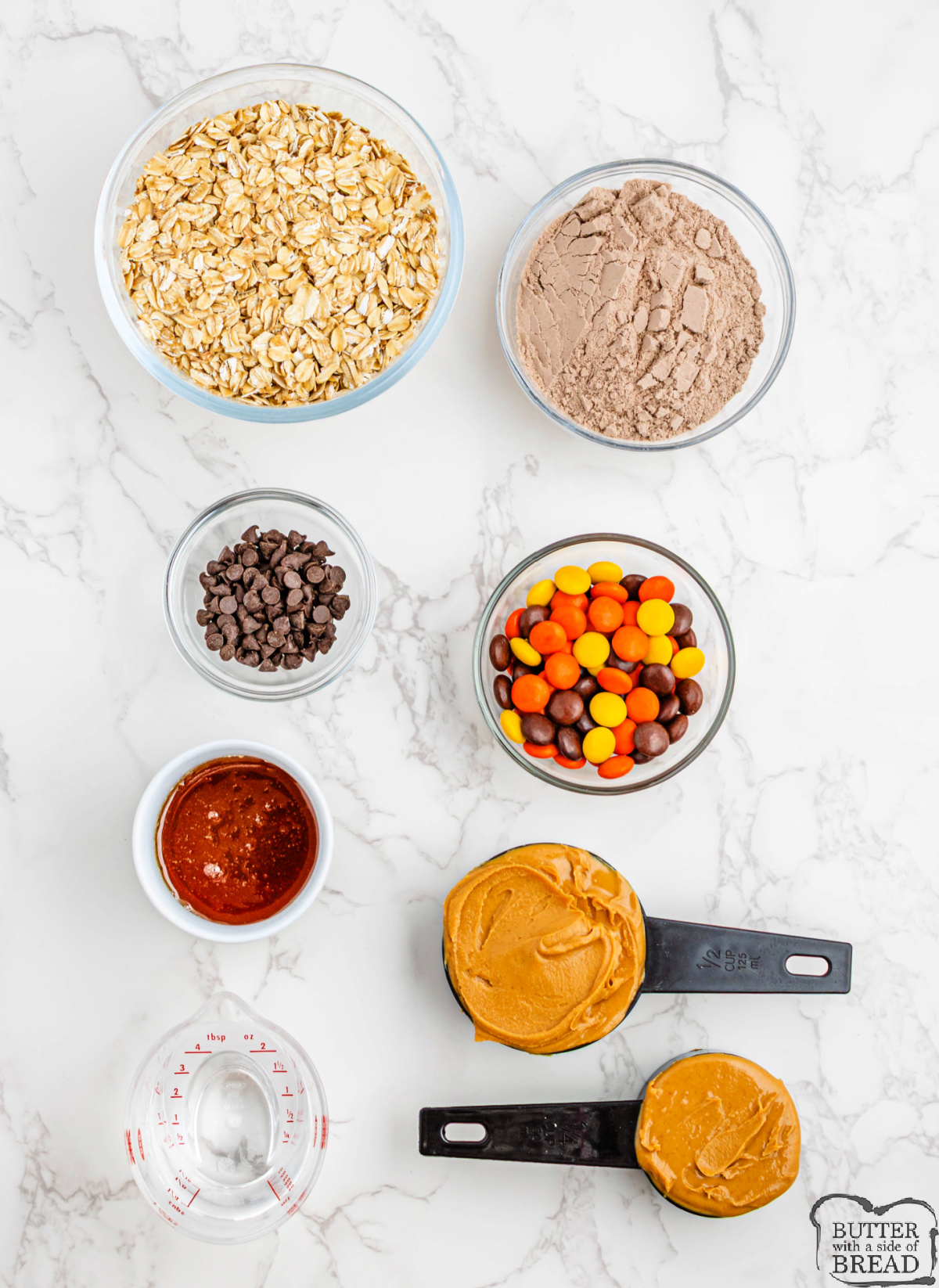 Ingredients in No-Bake Reese's Protein Bars.
