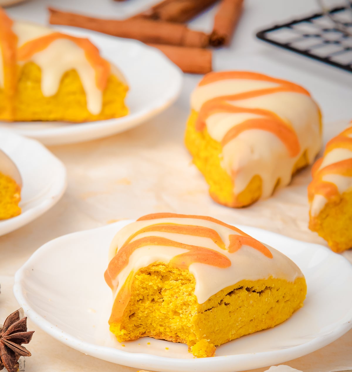 bite out of a Starbucks pumpkin scone