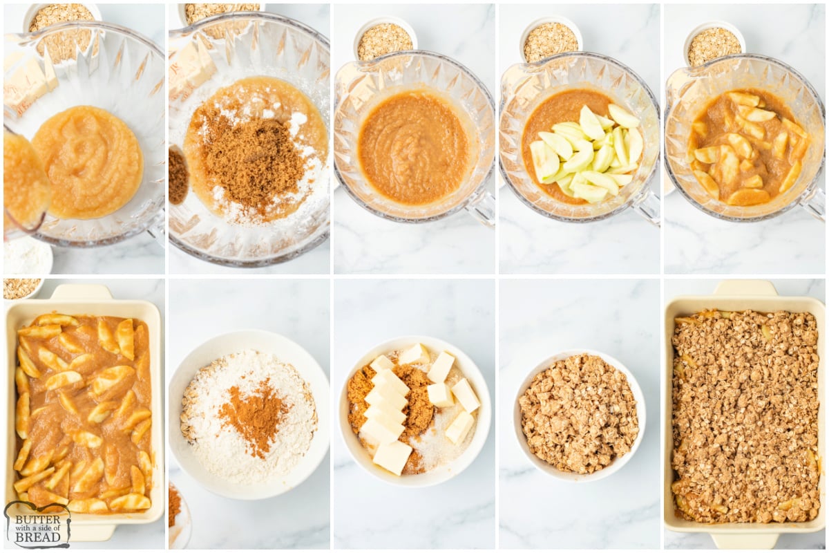 Step by step instructions on how to make Applesauce Crisp recipe.