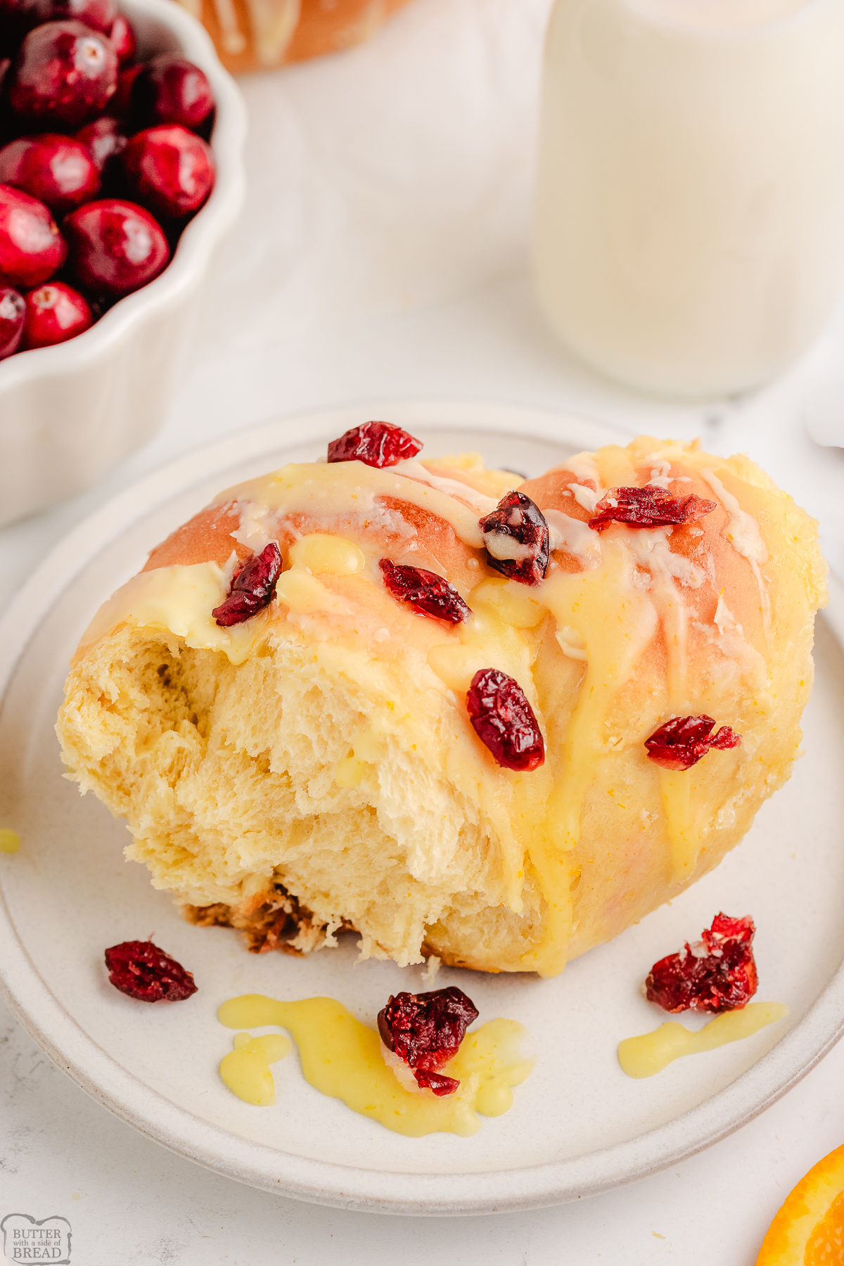 piece of feathery enriched braided holiday bread