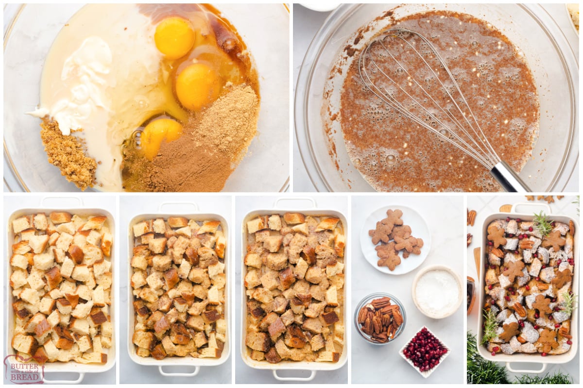 Step by step instructions on how to make Gingerbread French Toast Casserole recipe.