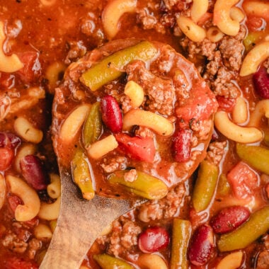 ladle of Italian Beef Soup