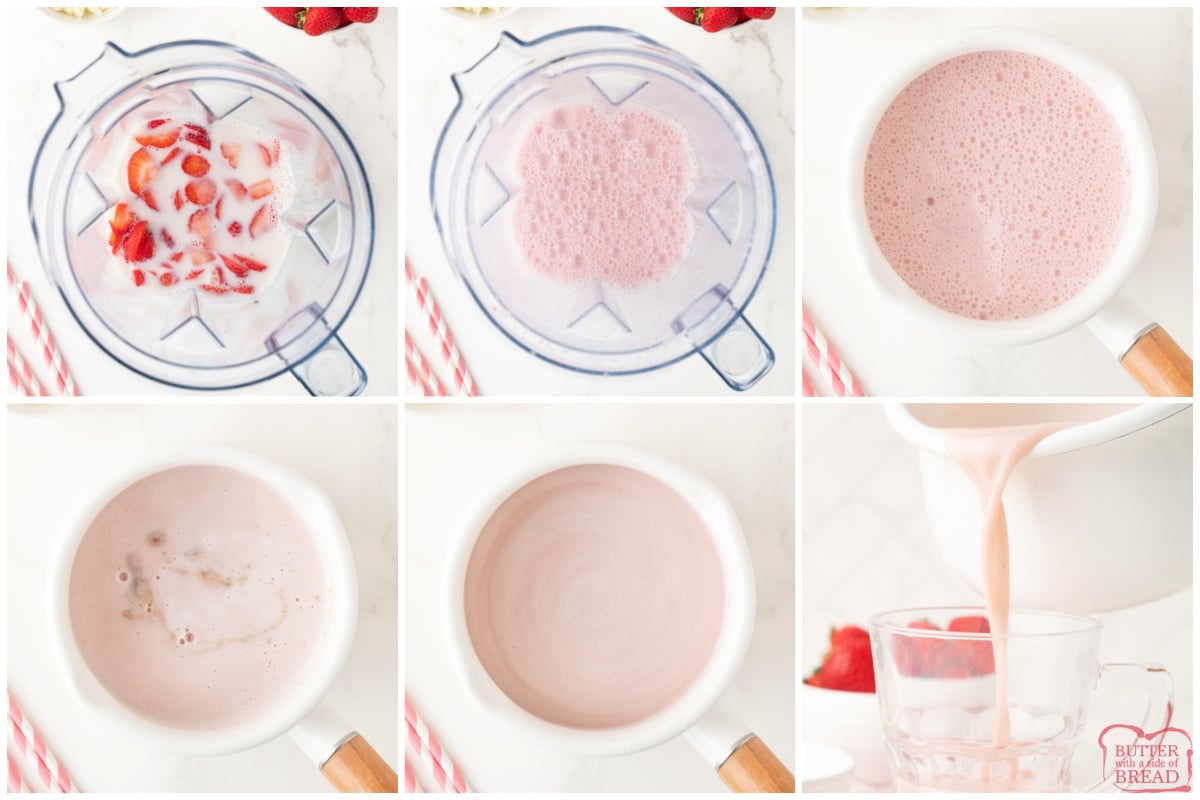 Step by step instructions on how to make Strawberry Hot Chocolate recipe.