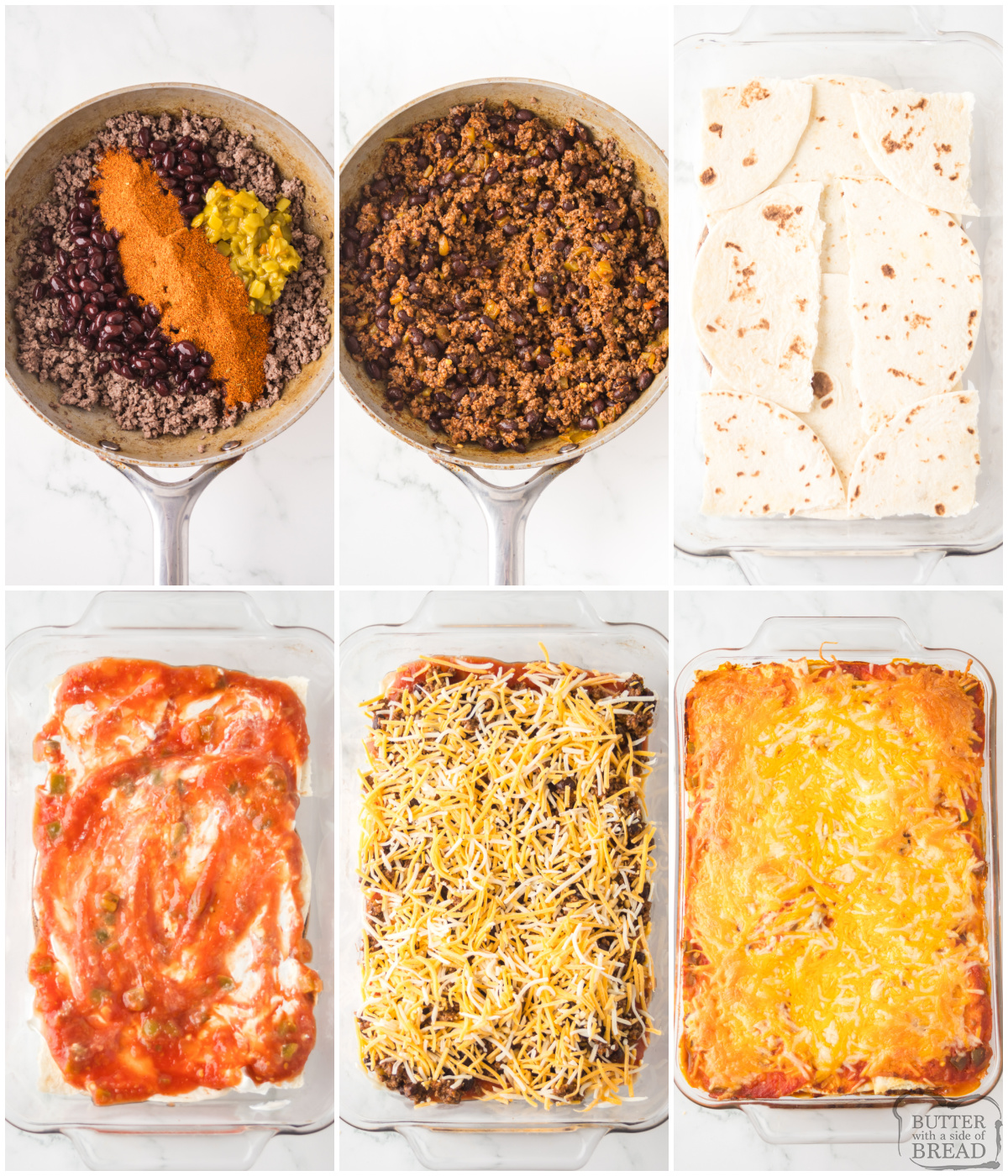 making a beefy taco casserole