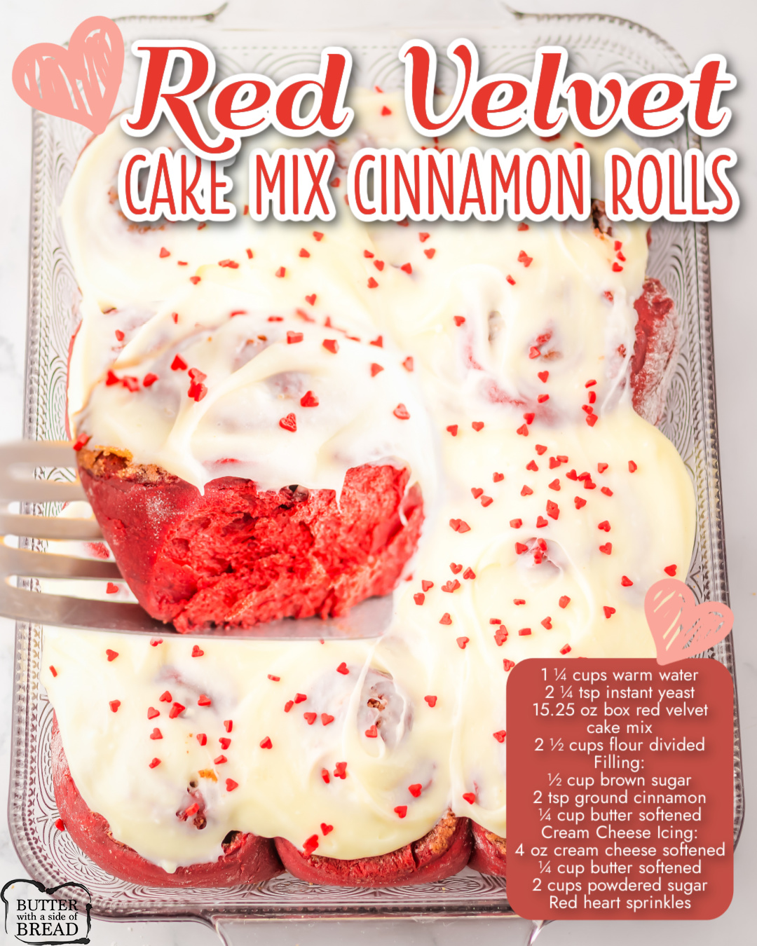 Red Velvet Cinnamon Rolls are an easy, show-stopping treat made with cake mix, cinnamon-sugar filling, and topped with luscious cream cheese icing. Perfectly festive and irresistible for Valentine’s Day!