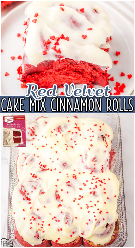 Red Velvet Cinnamon Rolls are an easy, show-stopping treat made with cake mix, cinnamon-sugar filling, and topped with luscious cream cheese icing. Perfectly festive and irresistible for Valentine’s Day!