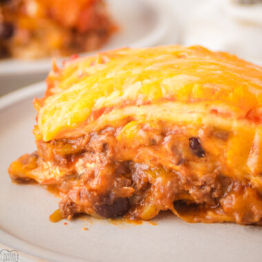 beef taco casserole on a plate