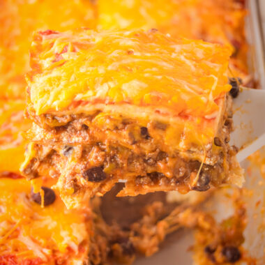 serving up a helping of beef taco casserole