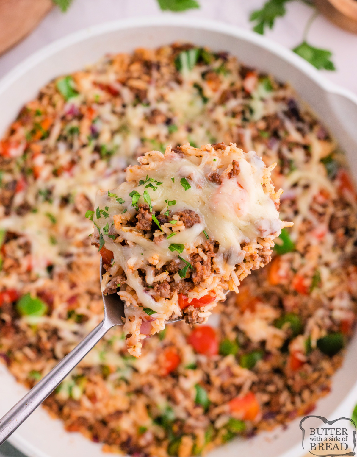 Unstuffed Pepper Skillet delivers all the flavor of stuffed peppers in an easy one-pan dinner made with beef, rice, and peppers.