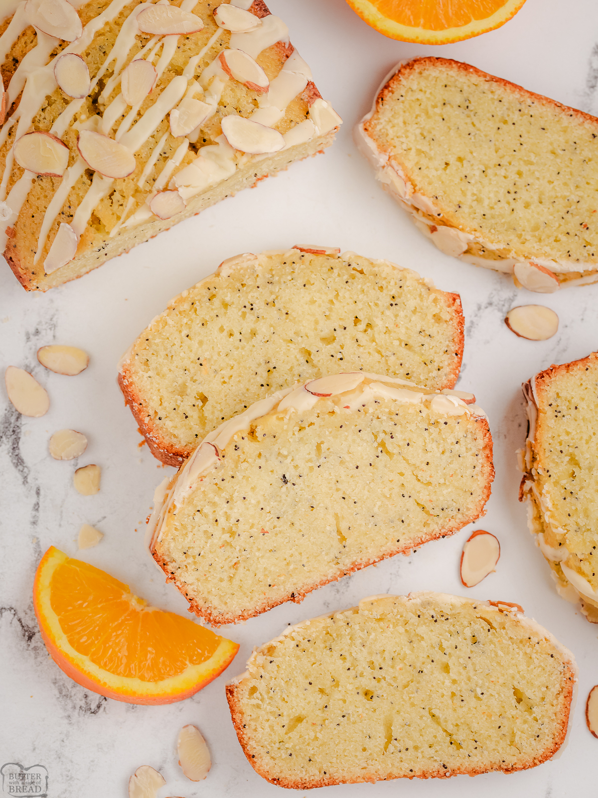 sliced poppy seed bread