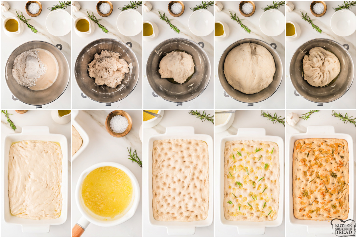 Step by step instructions on how to make easy focaccia bread recipe.