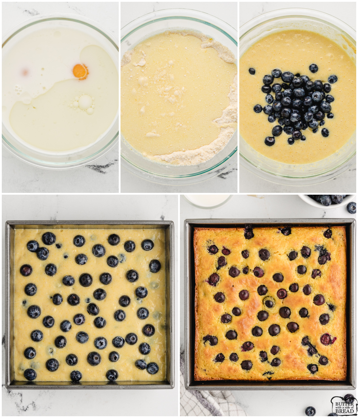 steps for making blueberry cornbread