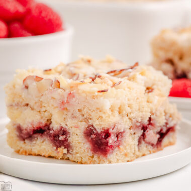 slice pf Raspberry Almond Coffee Cake