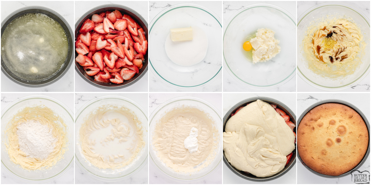 Step by step instructions on how to make Strawberry Upside Down Cake recipe.