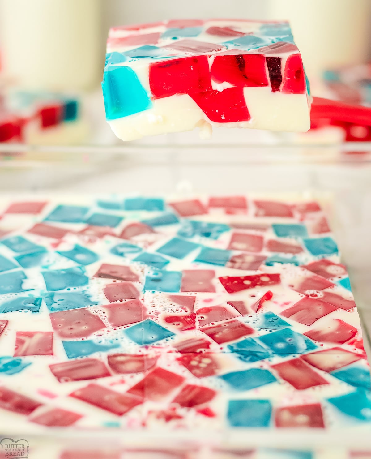 serving up a piece of broken glass jello
