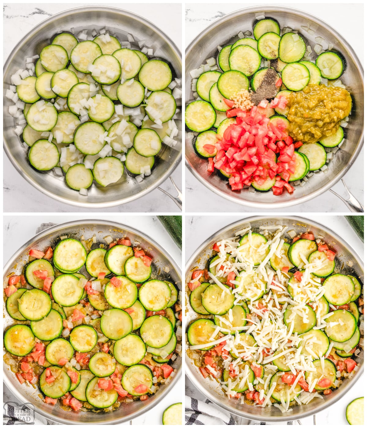 making an easy skillet side dish with fresh garden zucchini