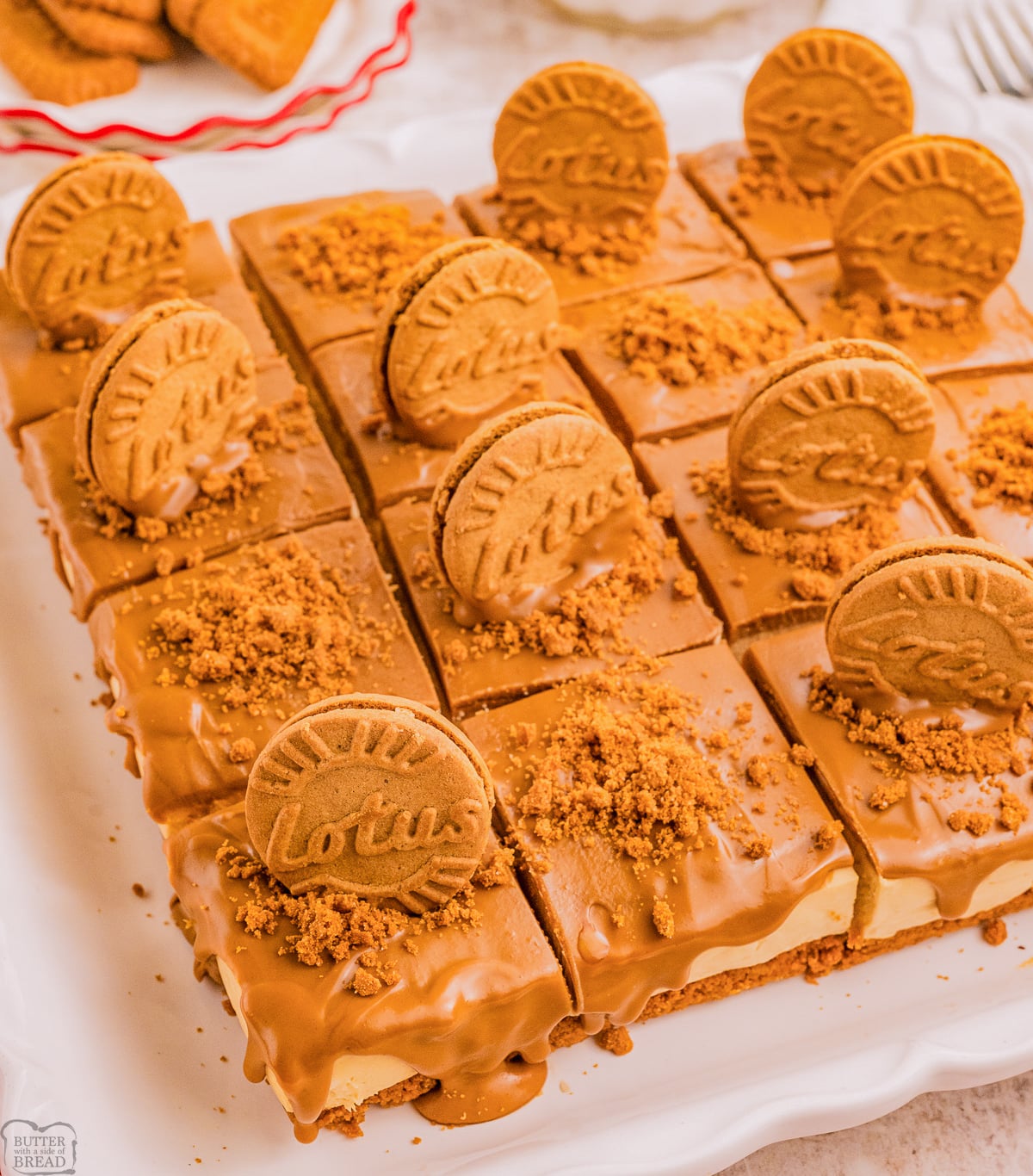 no bake Biscoff cheesecake bars