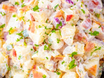 big bowl of Steakhouse potato salad